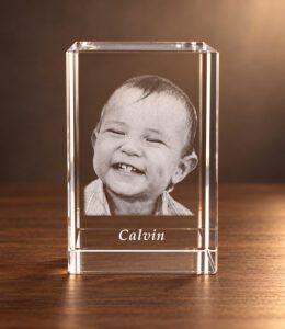 2D foto in glas - Rechthoek blok 6x6x9 cm -  Kristal Glas