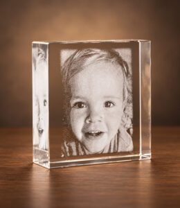2D foto in glas - Vierkant blok - 6x6x2 cm - Kristal Glas