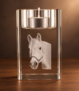 2D foto in glas - Waxinelichthouder rechthoek - Kristal Glas