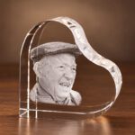 Glazen hart met eigen foto - portret