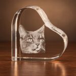 Glazen hart met eigen foto - poes
