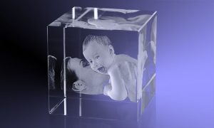 Zwangerschap cadeau: Kristal met 3D foto