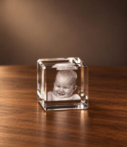 2D foto in glas - Kubus 2 cm dobbelsteen - Kristal Glas