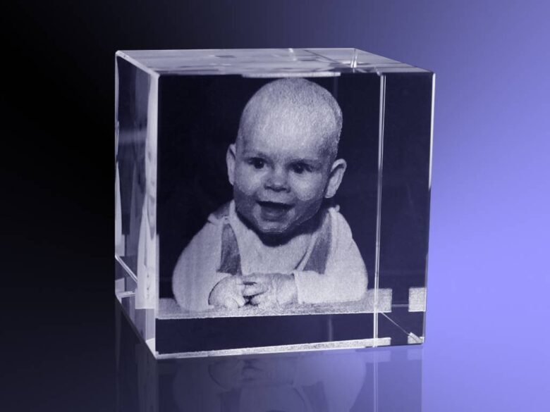 2D foto in glas - Kubus 10 cm - Kristal Glas - Afbeelding 2