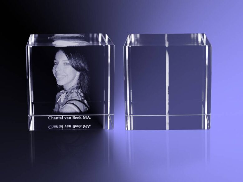 2D foto in glas - Kubus 10 cm - Kristal Glas - Afbeelding 4
