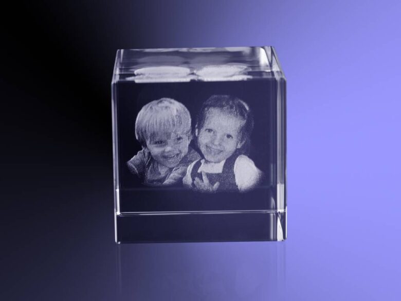 2D foto in glas - Kubus 10 cm - Kristal Glas - Afbeelding 6