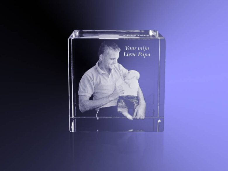 2D foto in glas - Kubus 10 cm - Kristal Glas - Afbeelding 10