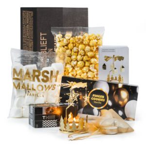 Kerstpakket Goud Licht met thee en theelichthouder