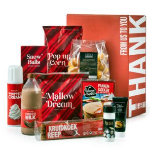 Kerstpakket Family Fun met pannenkoeken en chocomelk