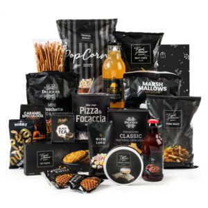 Kerstpakket Familie Zwart met pasta en pizzamix