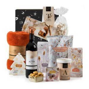 Kerstpakket Genieten op de Bank met terracotta plaid