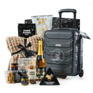 Kerstpakket Klaar voor Vertrek met trolley en plaid