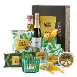 Kerstpakket Botanisch Groen met cava en glazen bowls