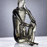 Glazen beeld De Overdenker - mondgeblazen glas