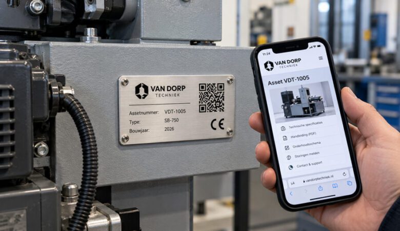 Typeplaatjes met QR-code voor assetregistratie