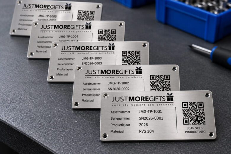 typeplaatjes met QR code en serie